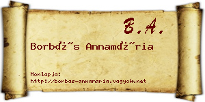 Borbás Annamária névjegykártya